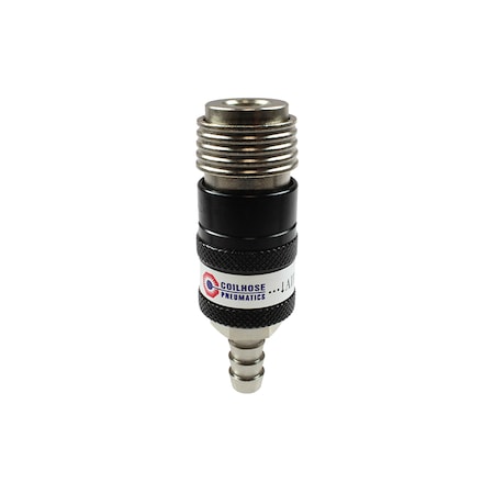 Coilhose Pneumatics 5-in-1 Automatic Safety Exhaust Coupler 1/4" Body 3/8" Hose Barb 156USE
